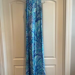 Lilly Pulitzer Blue and Green Maxi Dress